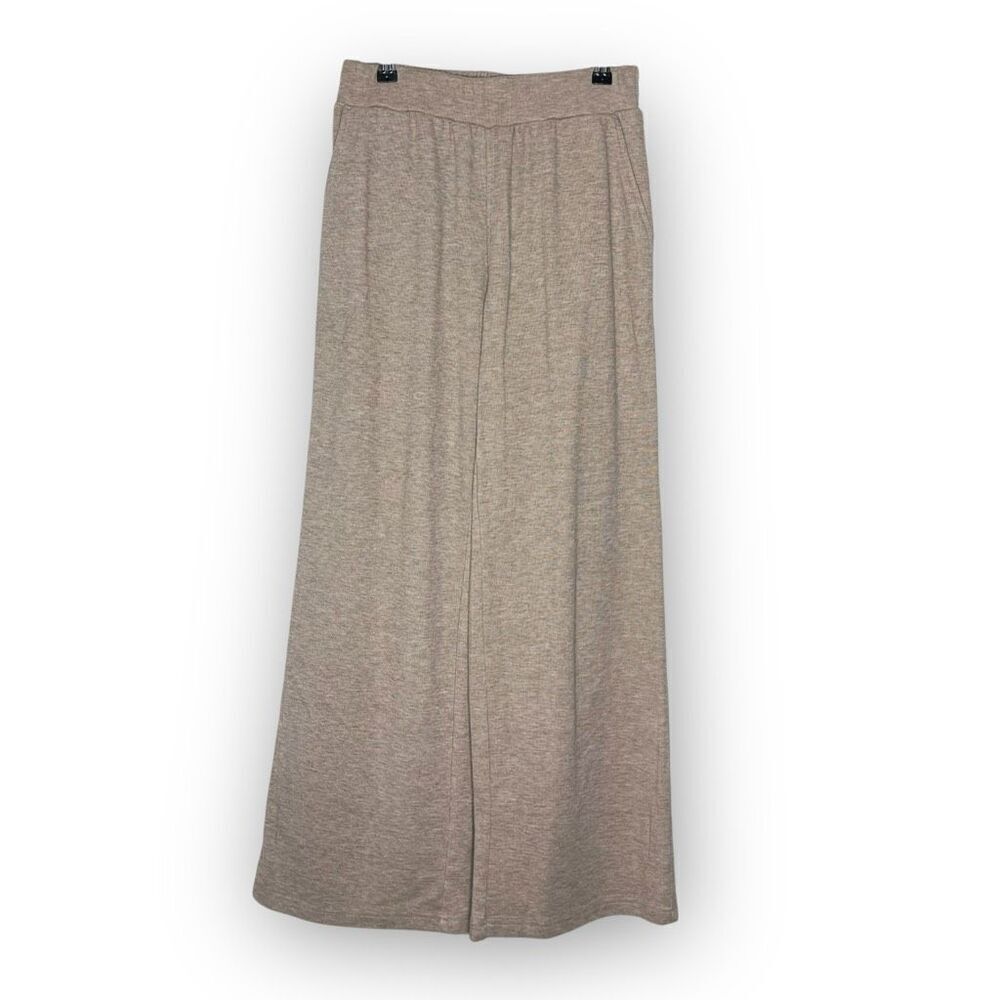 Jane & And Delancey Pull On Wide Leg Tan Pants Soft Fleece Sweatpants Women’s XS